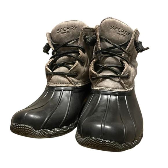 Saltwater Sperry Core Leather Womens Boots | Gray 6.5 Leather Rain Shoe STS81732 - Picture 1 of 9